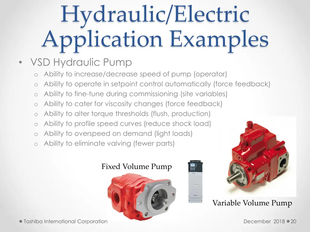 hydraulic electric application examples