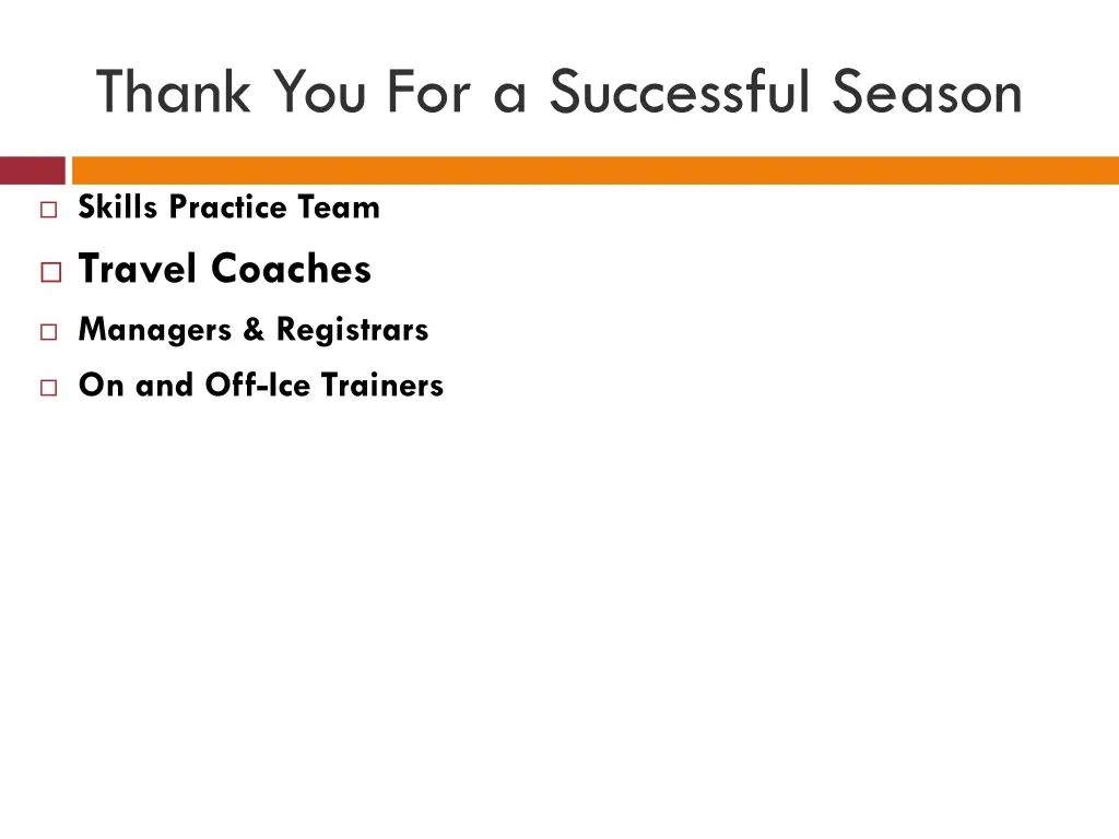 thank you for a successful season