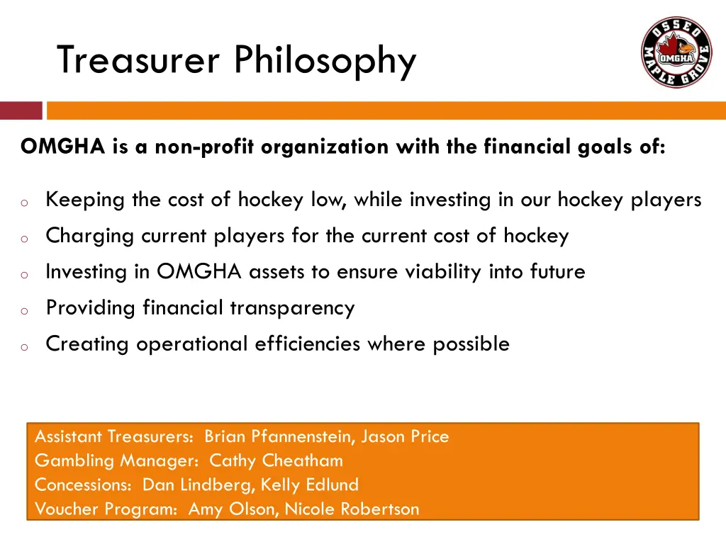 treasurer philosophy