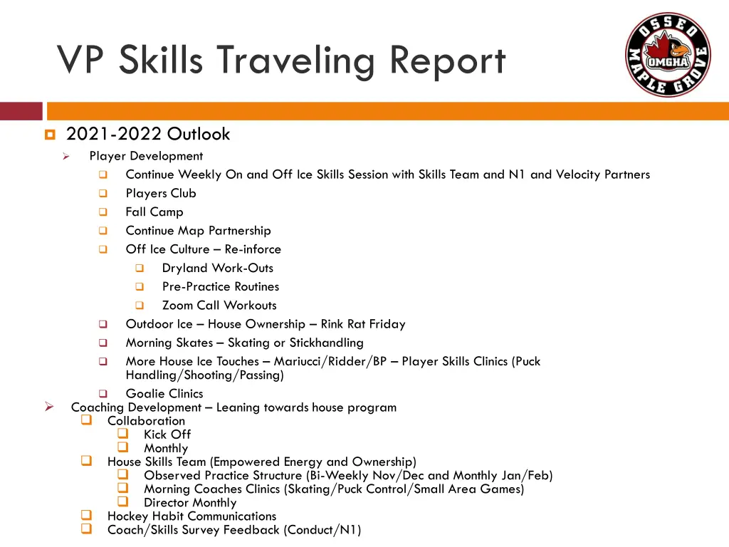 vp skills traveling report 2