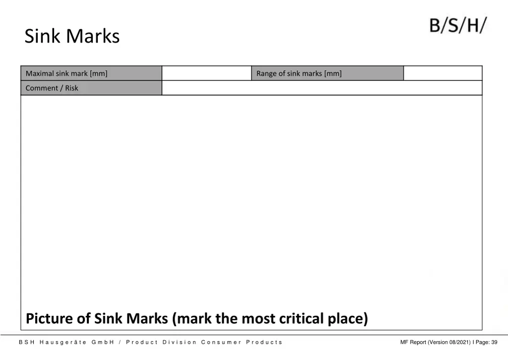 sink marks