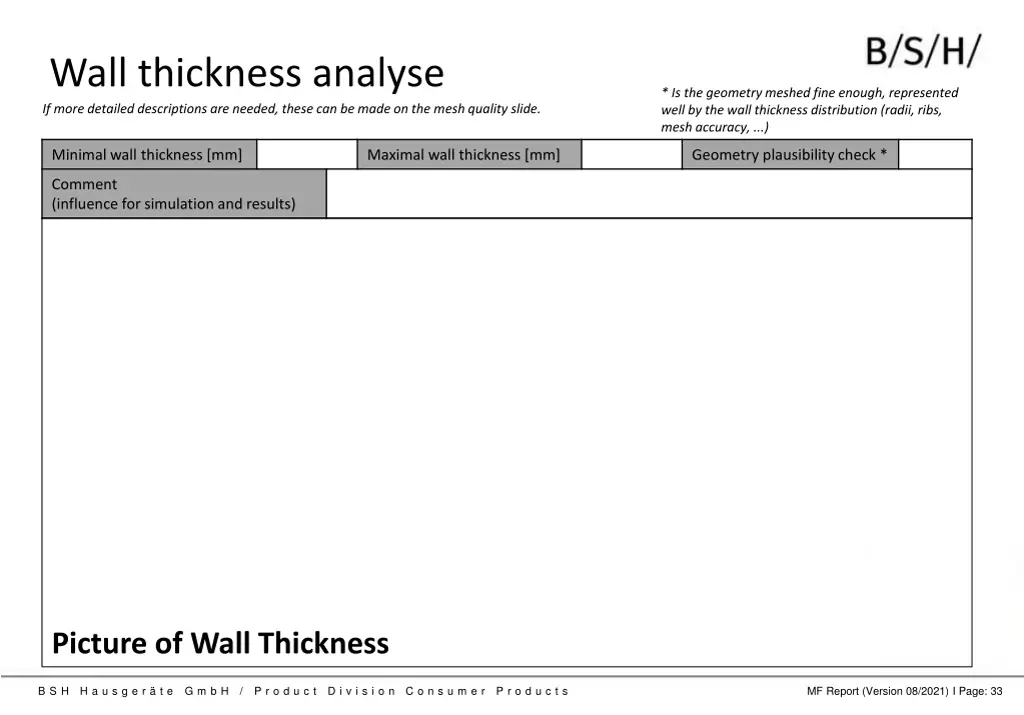 wall thickness analyse if more detailed
