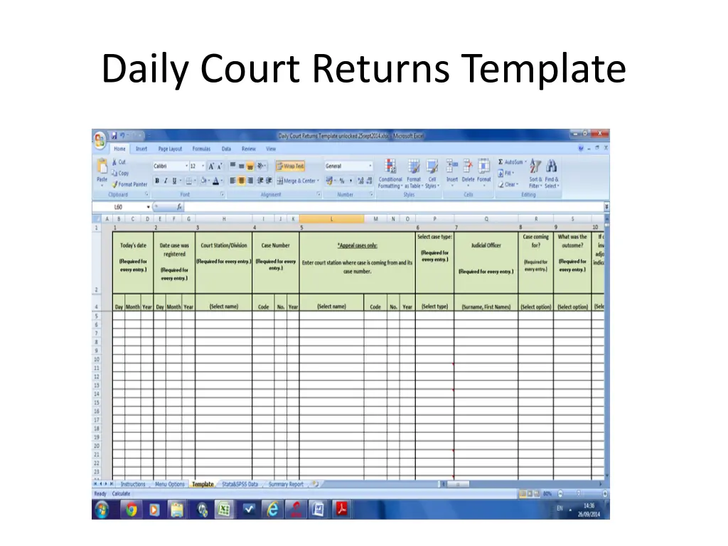 daily court returns template