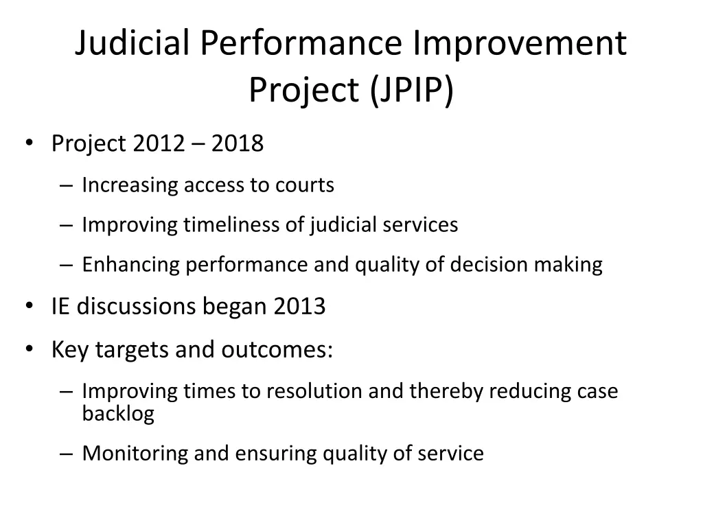 judicial performance improvement project jpip