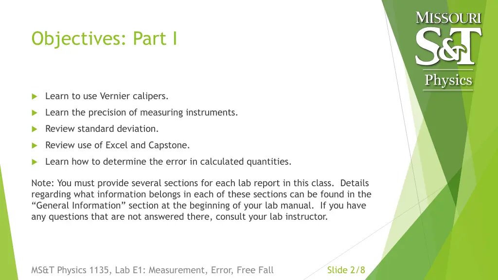 objectives part i