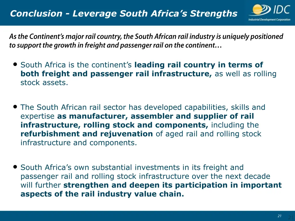 conclusion leverage south africa s strengths 1