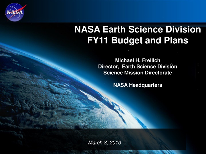 nasa earth science division fy11 budget and plans