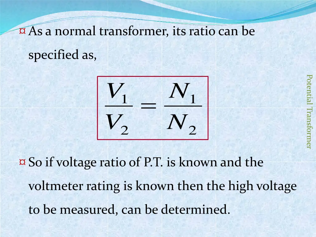 as a normal transformer its ratio can be