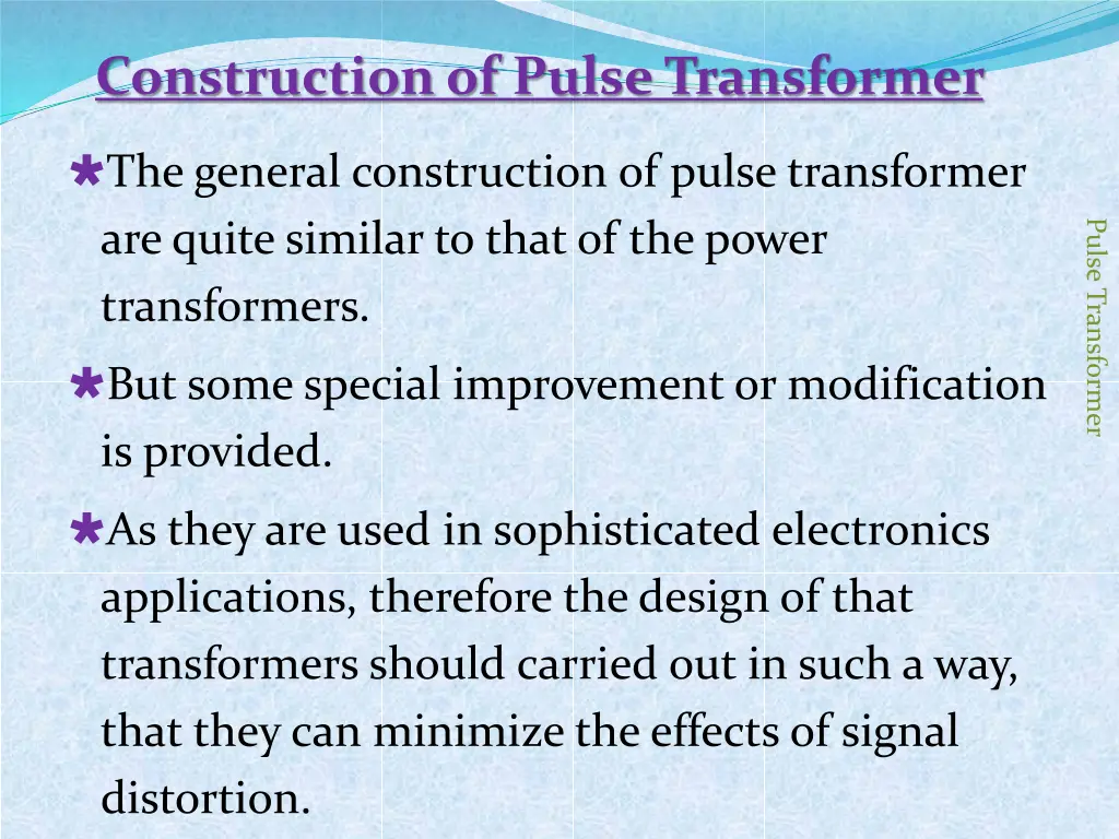 construction of pulse transformer