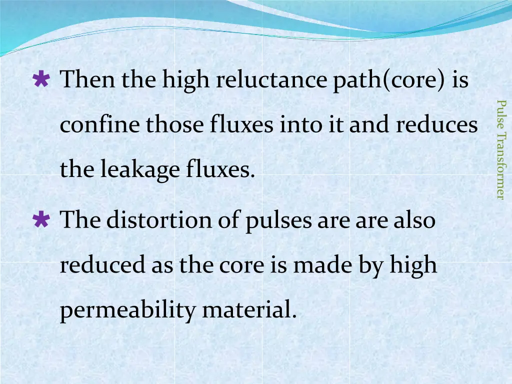 then the high reluctance path core is