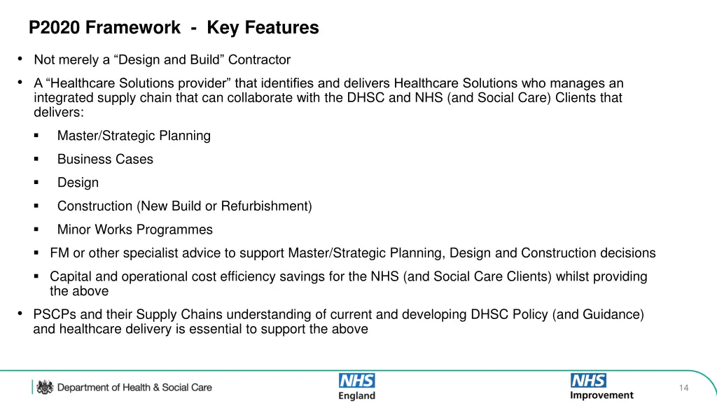p2020 framework key features