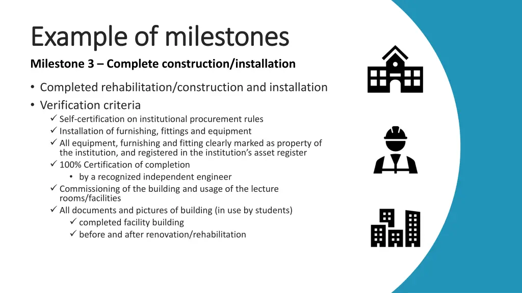 example of milestones example of milestones 2