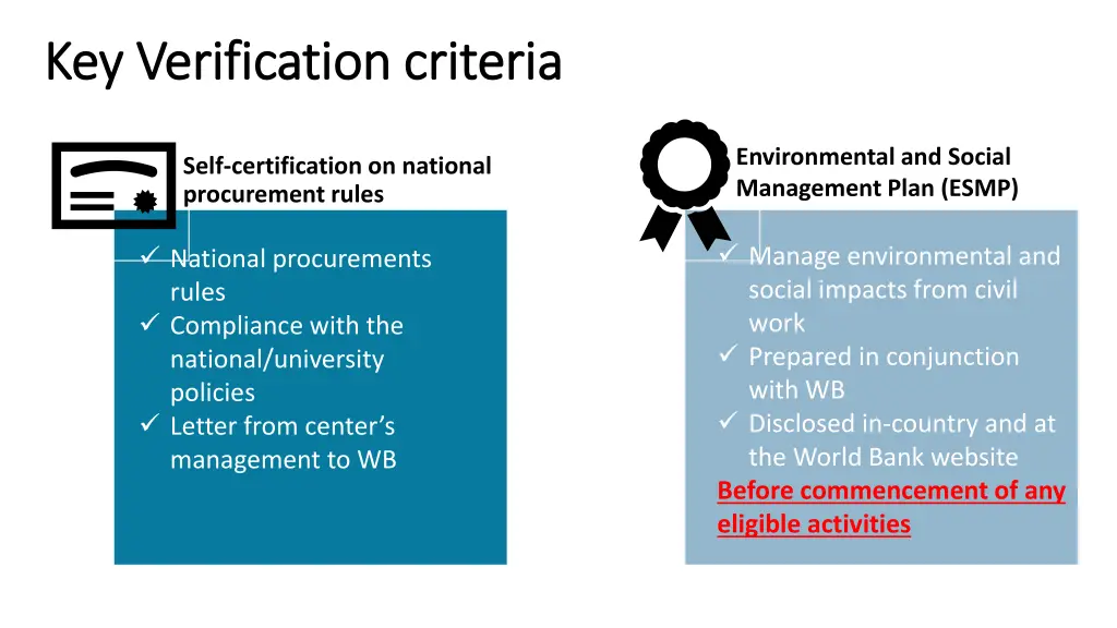 key verification criteria key verification
