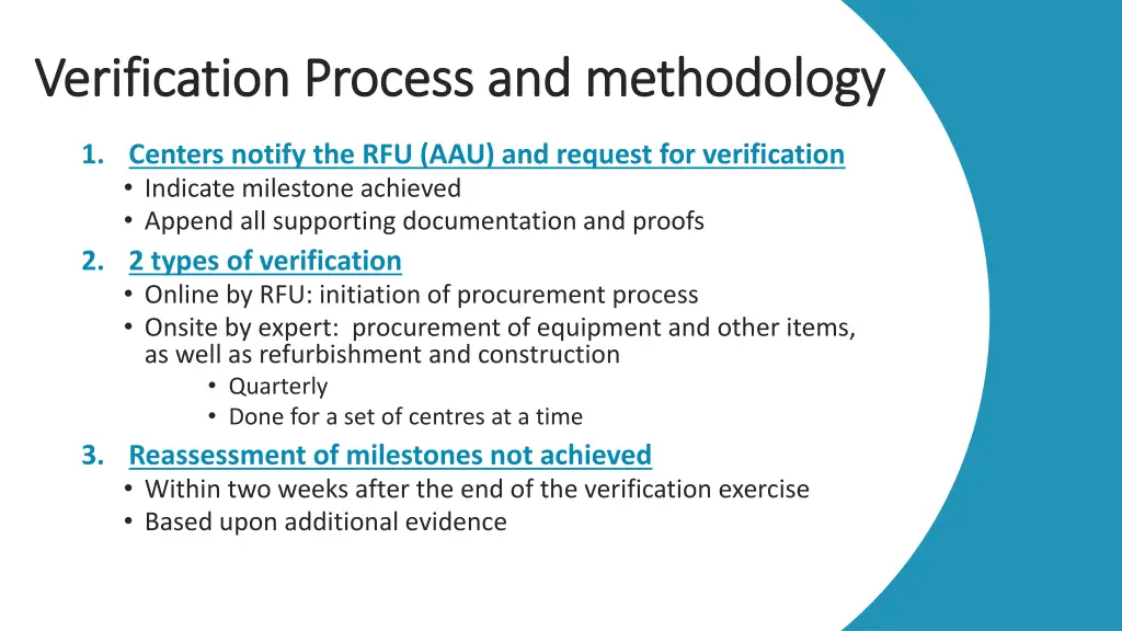 verification process and methodology verification