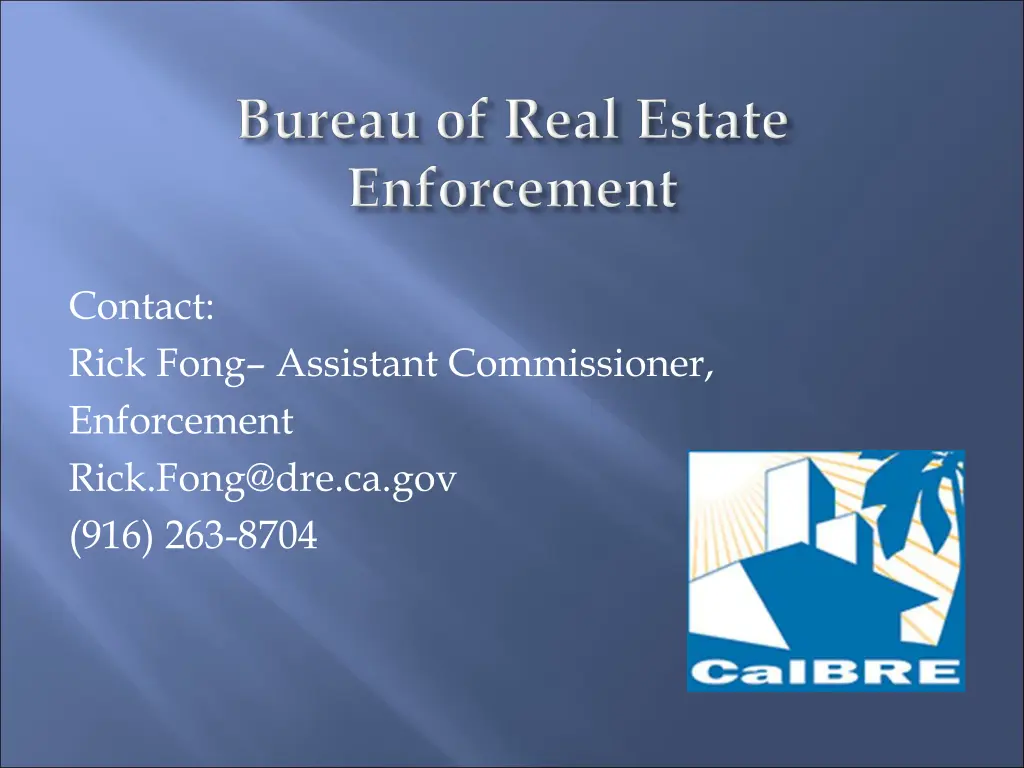 contact rick fong assistant commissioner