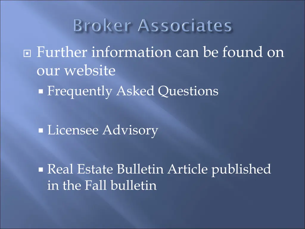 further information can be found on our website