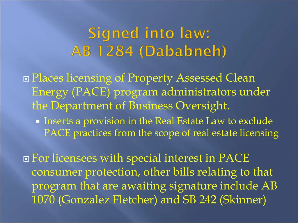 places licensing of property assessed clean