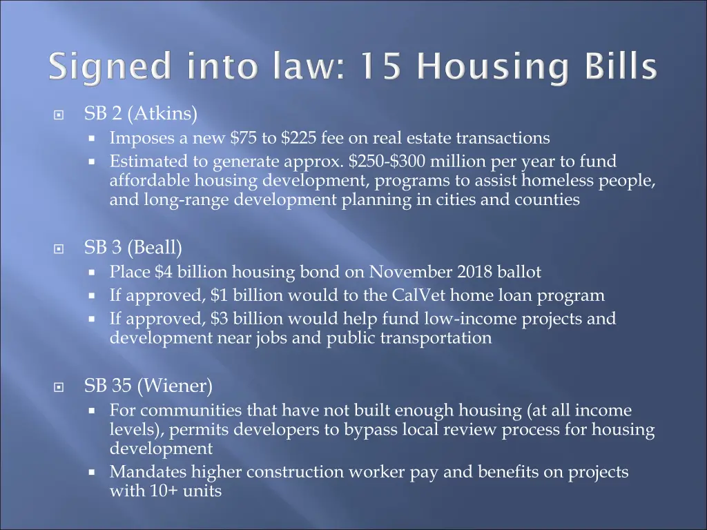 sb 2 atkins imposes a new 75 to 225 fee on real