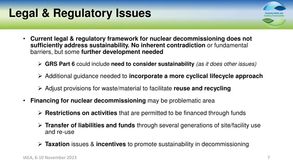 legal regulatory issues