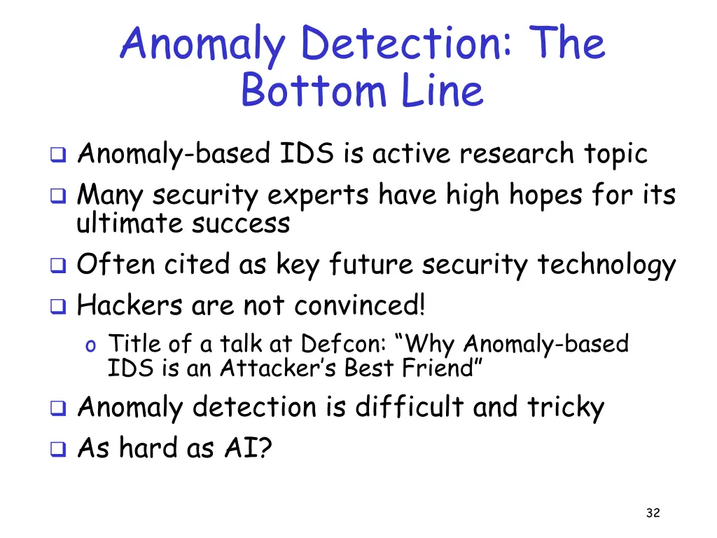 anomaly detection the bottom line