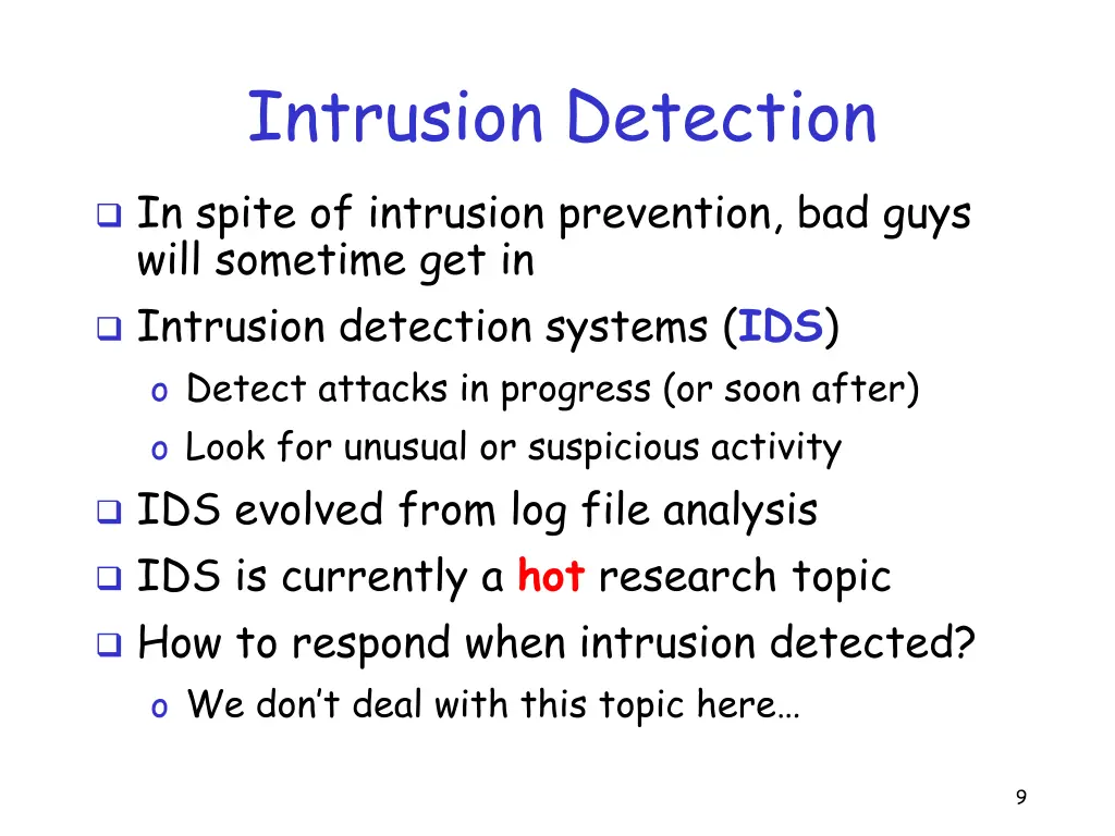intrusion detection