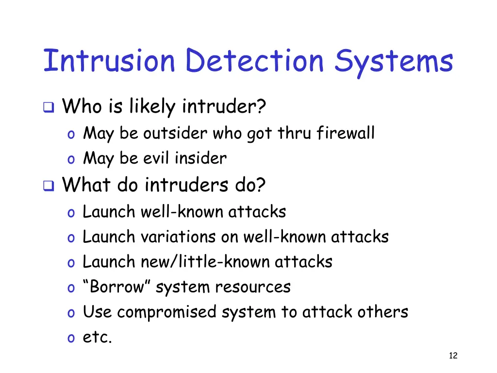 intrusion detection systems
