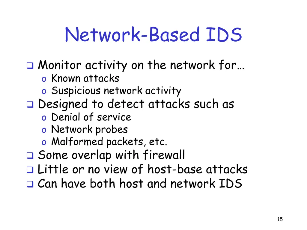 network based ids