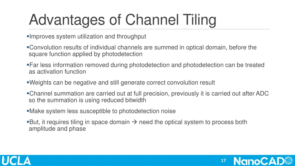 advantages of channel tiling