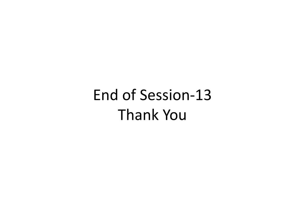 end of session 13 thank you