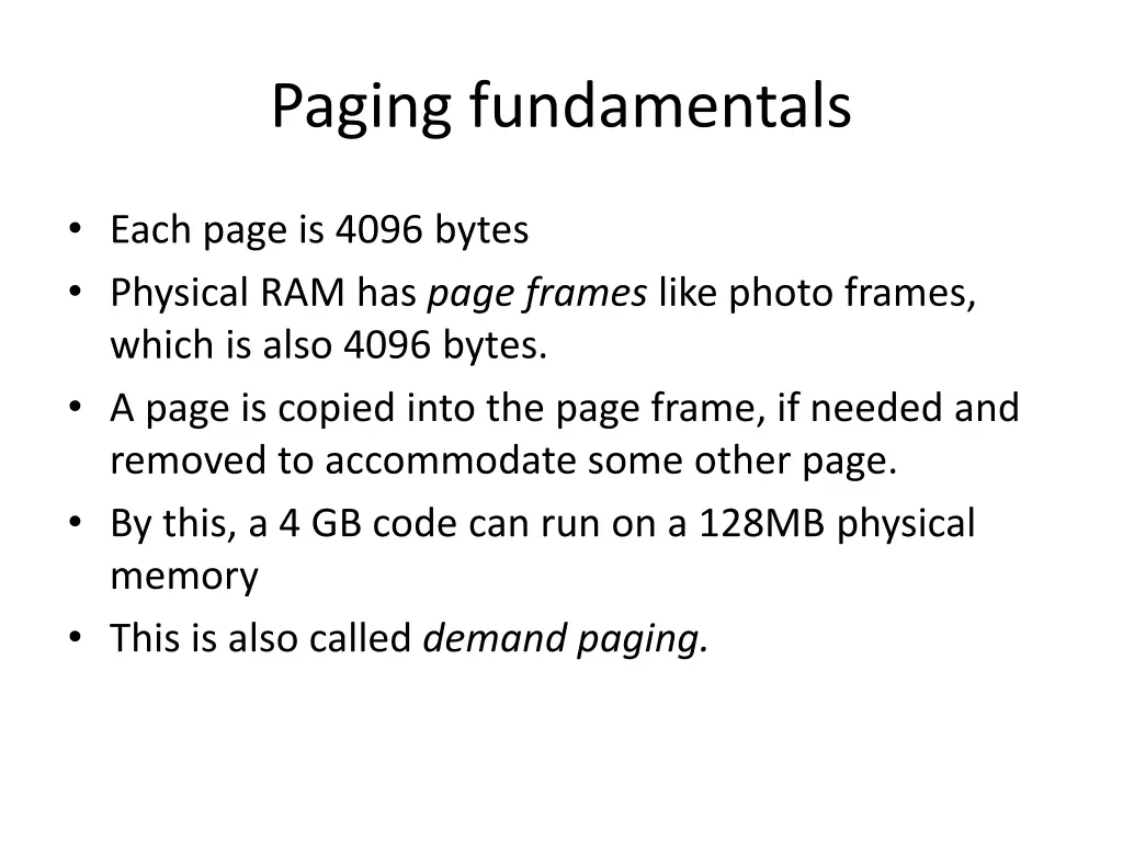paging fundamentals