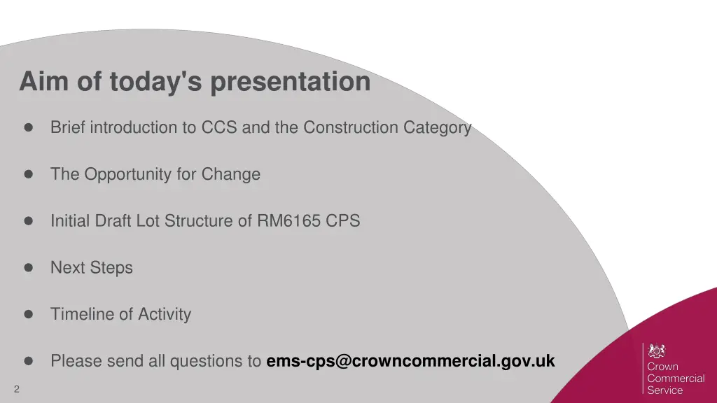 aim of today s presentation