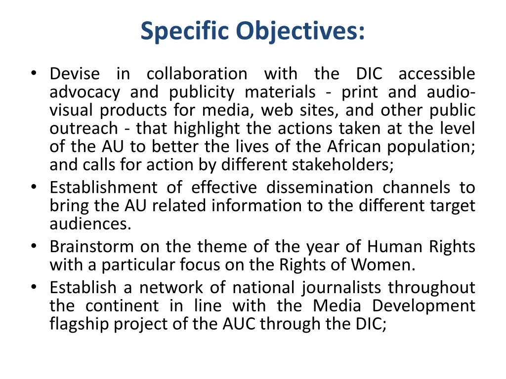 specific objectives 1