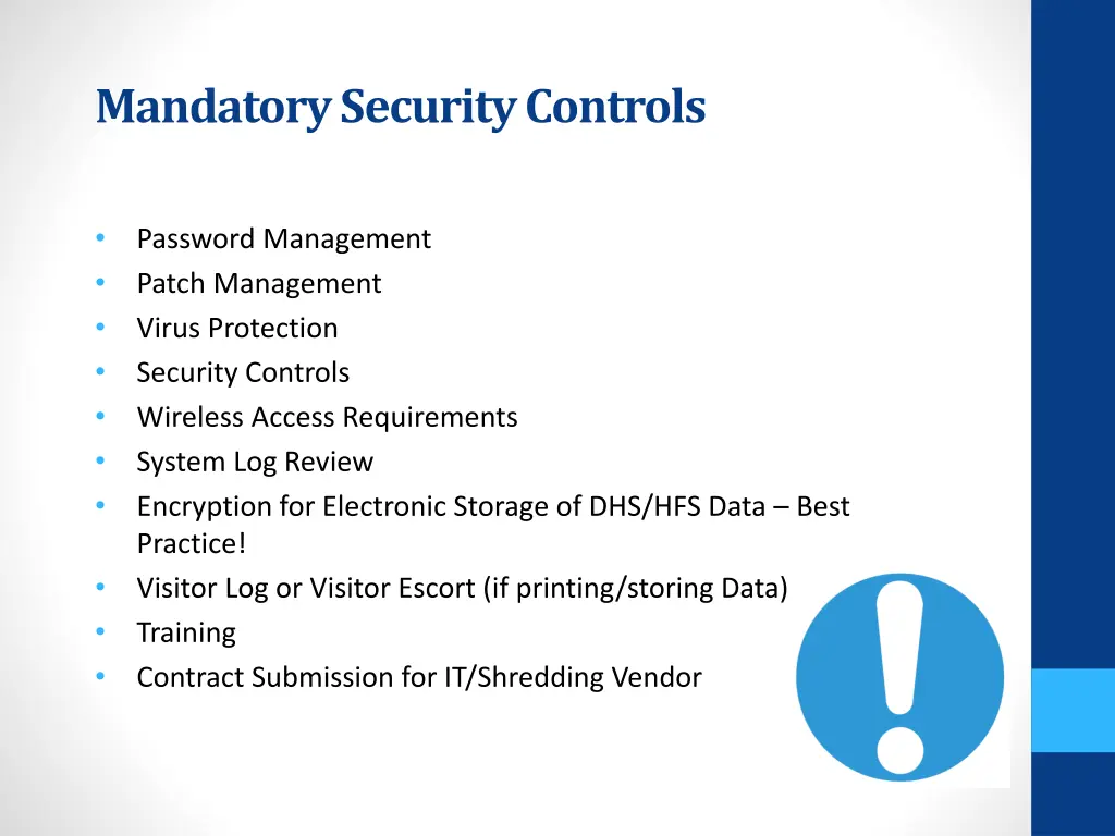 mandatory security controls