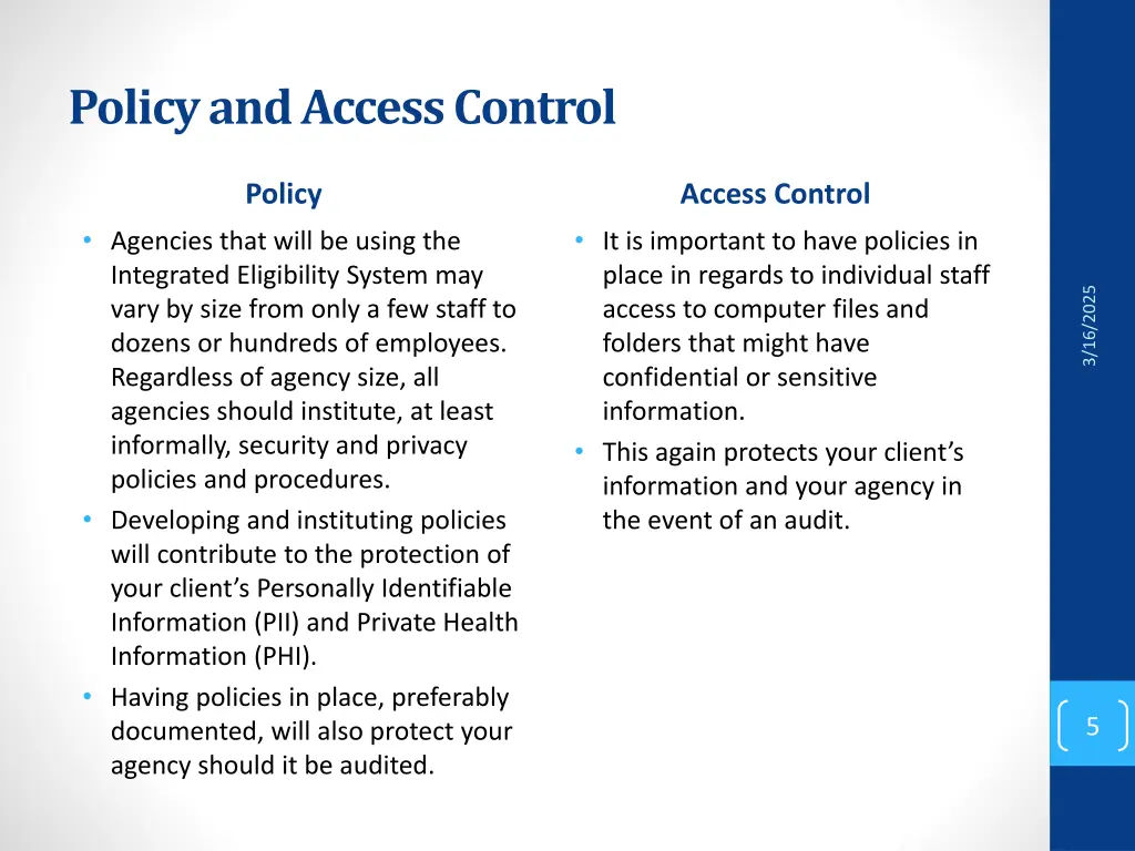 policy and access control