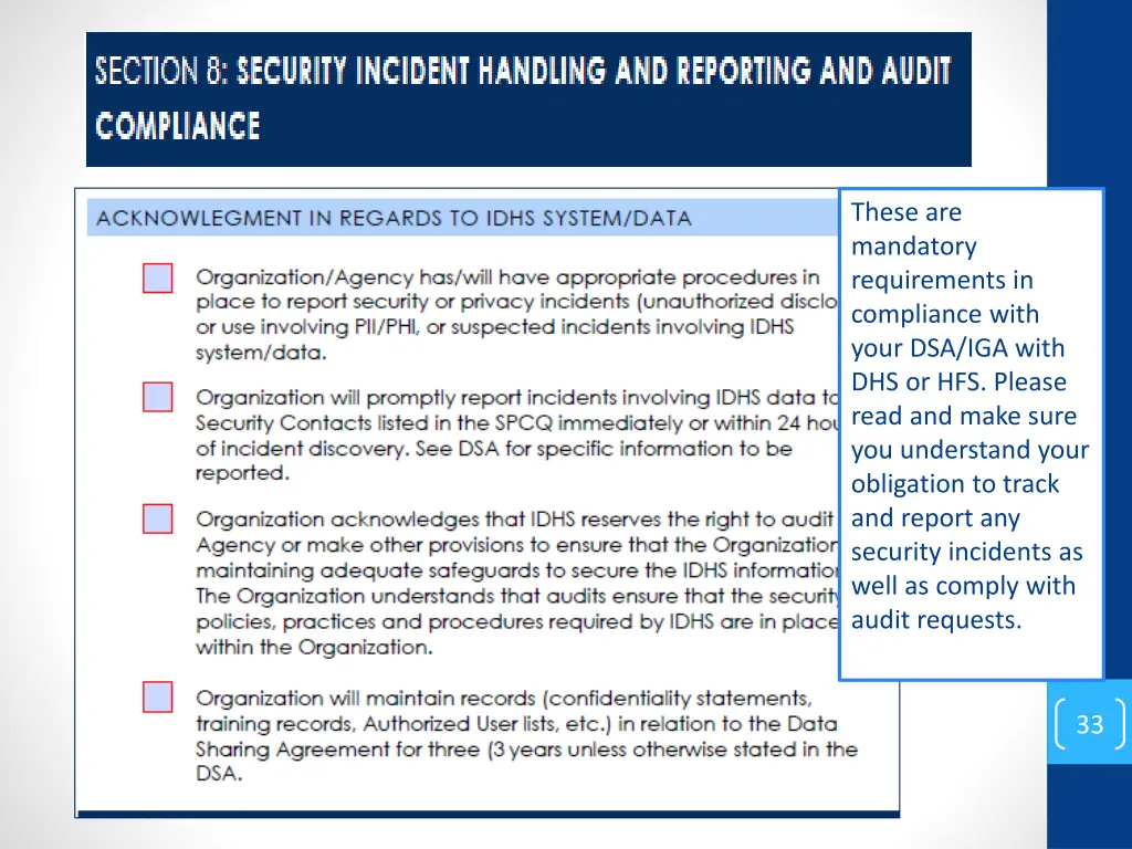 these are mandatory requirements in compliance