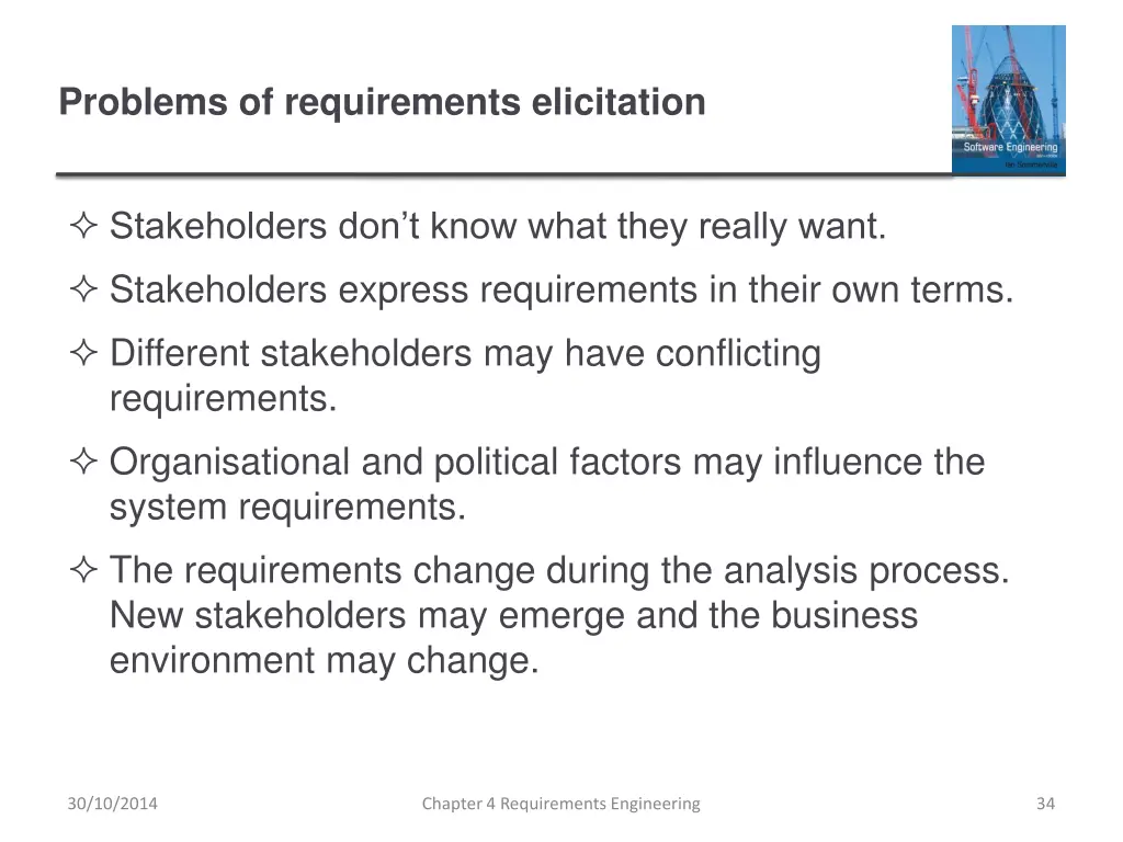 problems of requirements elicitation