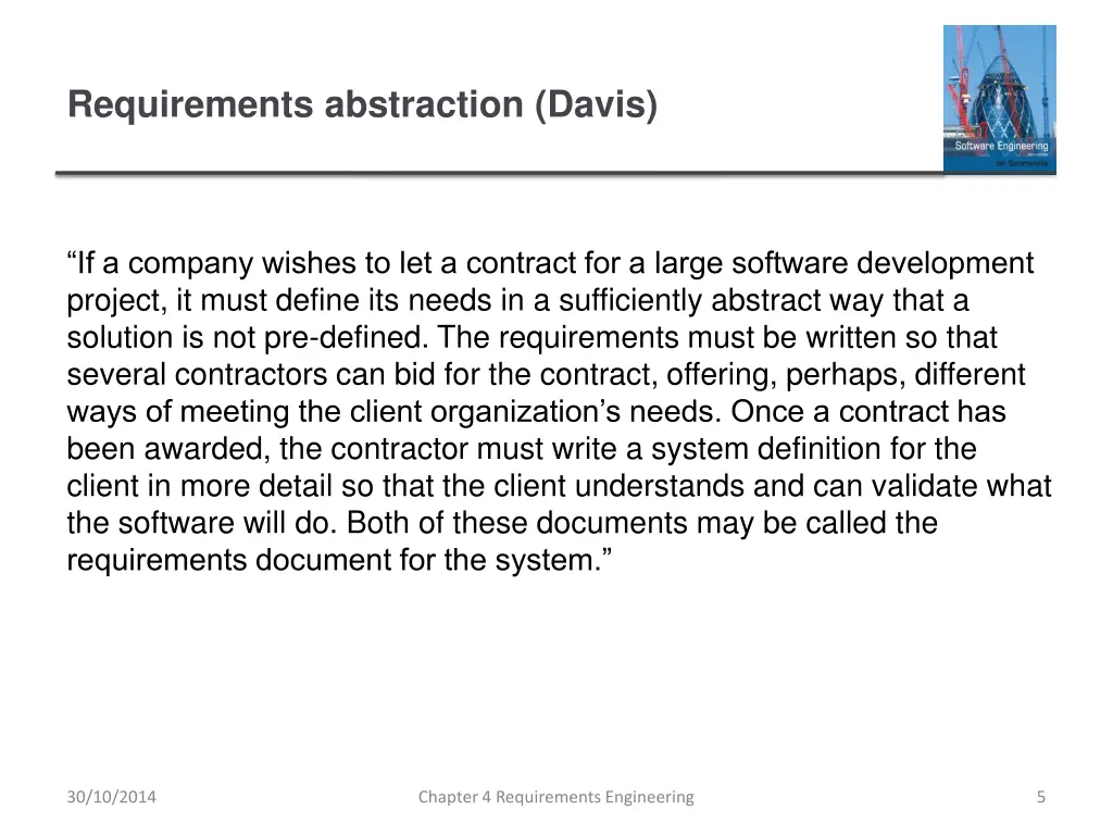 requirements abstraction davis