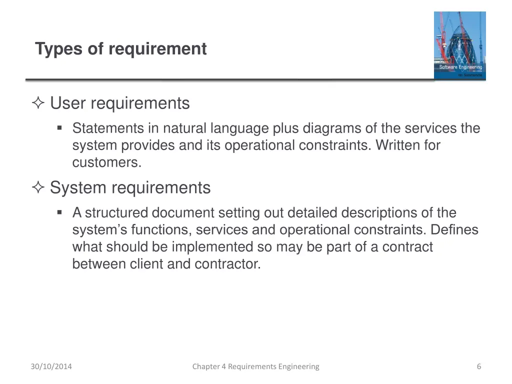 types of requirement