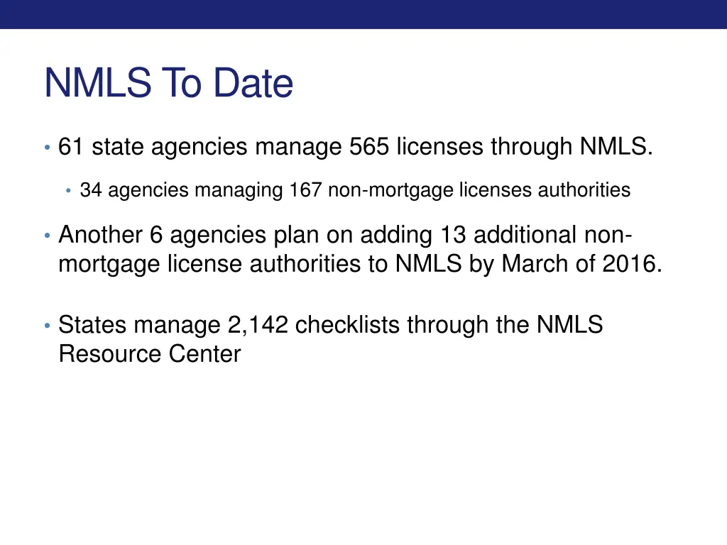 nmls to date