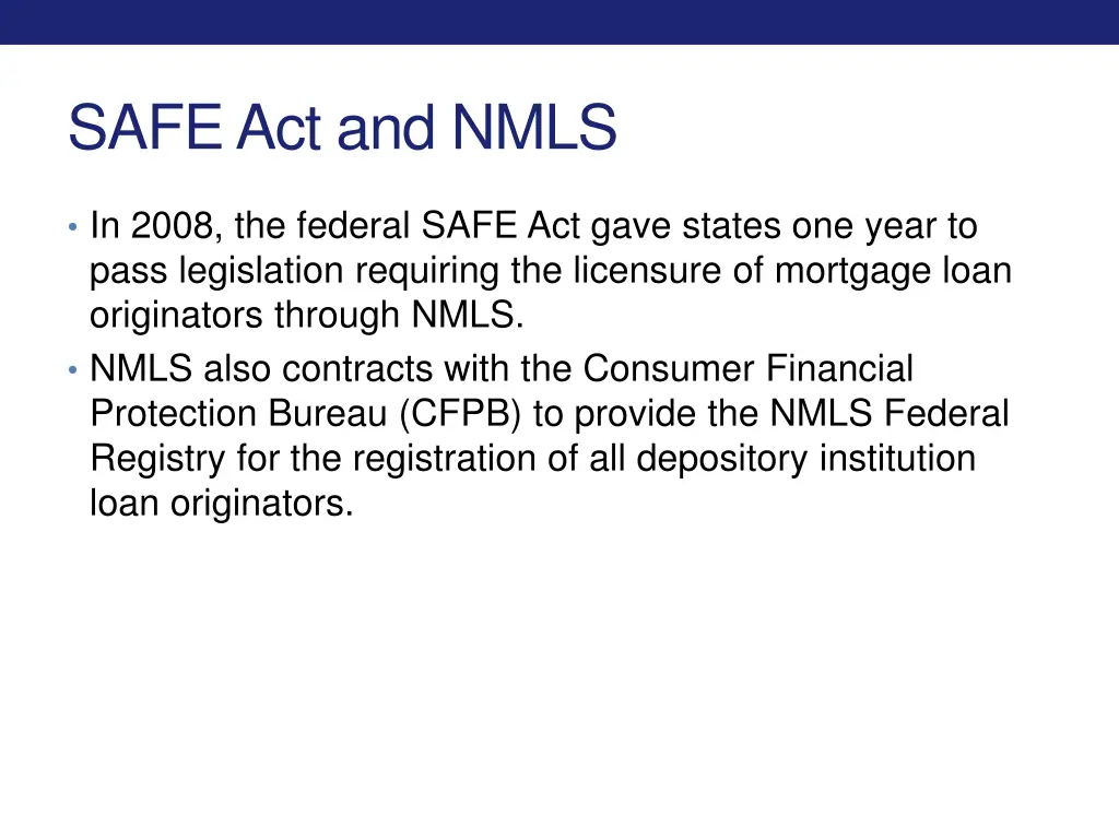 safe act and nmls
