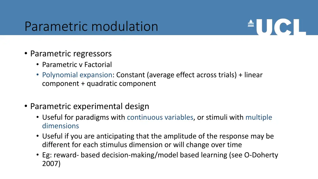 parametric modulation