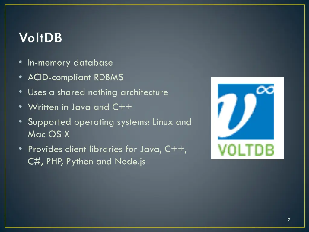 voltdb 1