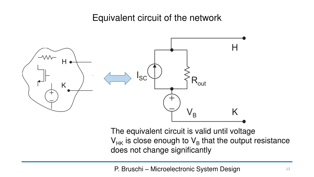 equivalent circuit of the network