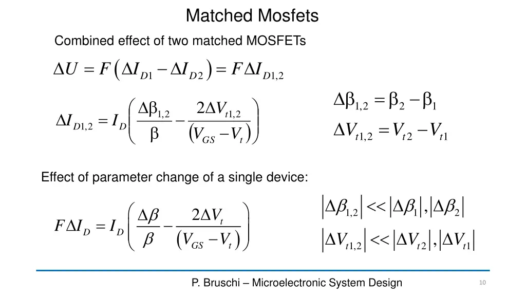 matched mosfets