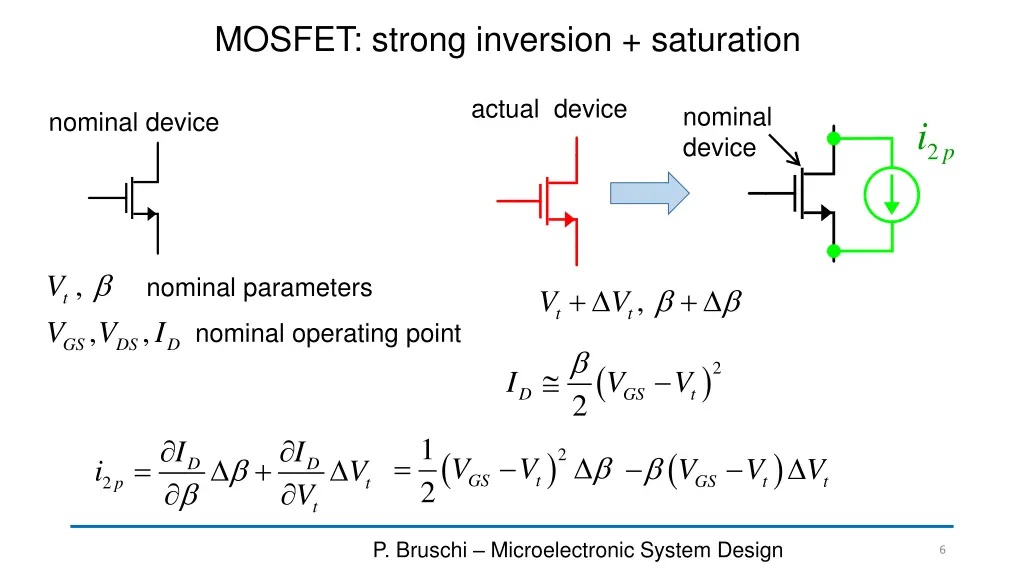 mosfet strong inversion saturation