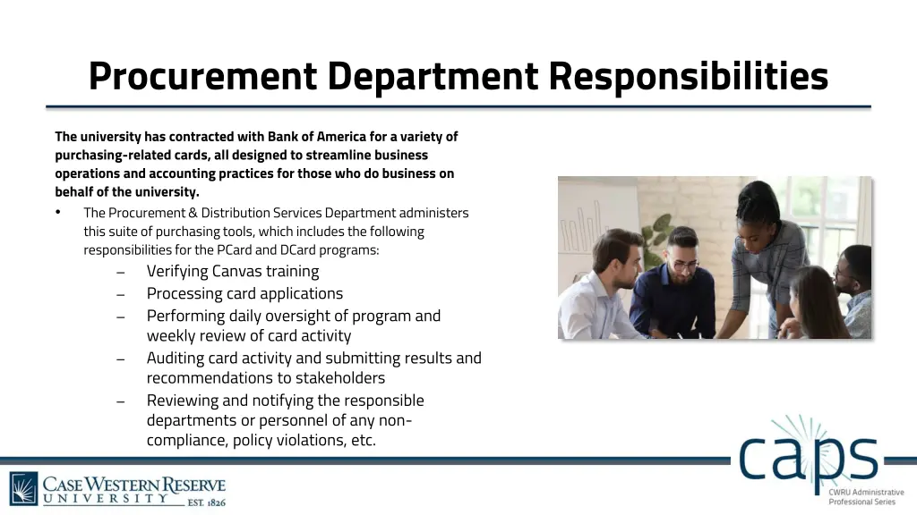 procurement department responsibilities