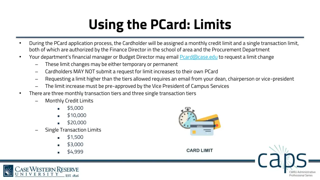 using the pcard limits