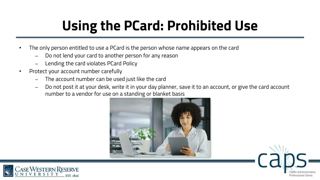 using the pcard prohibited use