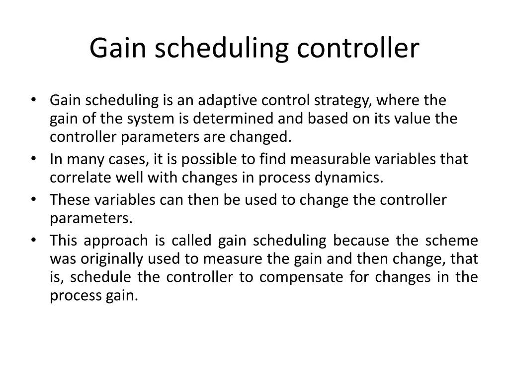 gain scheduling controller
