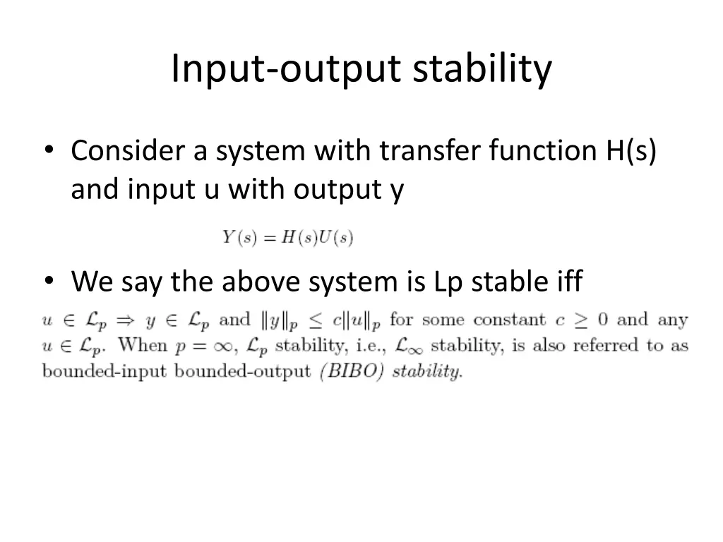 input output stability